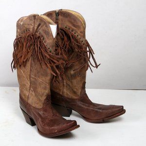 Pair of nearly new Tony Lama Leather zip up boots size 10B